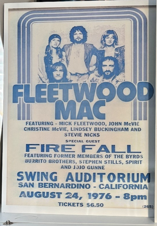 Fleetwood Mac 1976 Swing Auditorium 8×10 Metal Concert Poster Wall Art Tribute