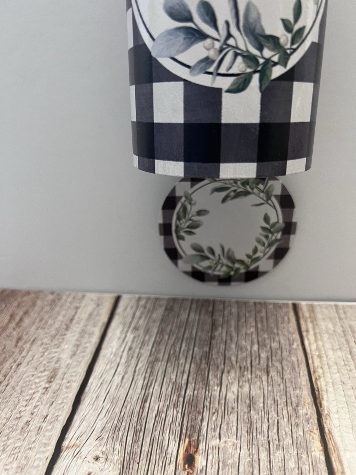 Farmhouse Hanging Metal Bell Bless This Home Plaid Check Rustic Decor