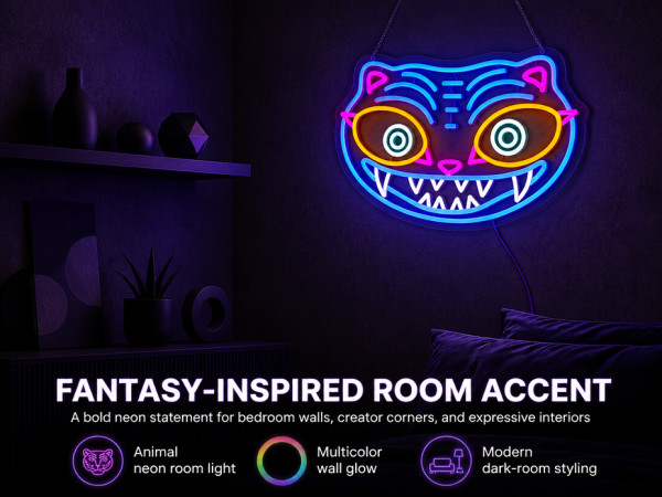 Derpy Tiger Multicolor LED Neon Sign 7.9″x15.7″