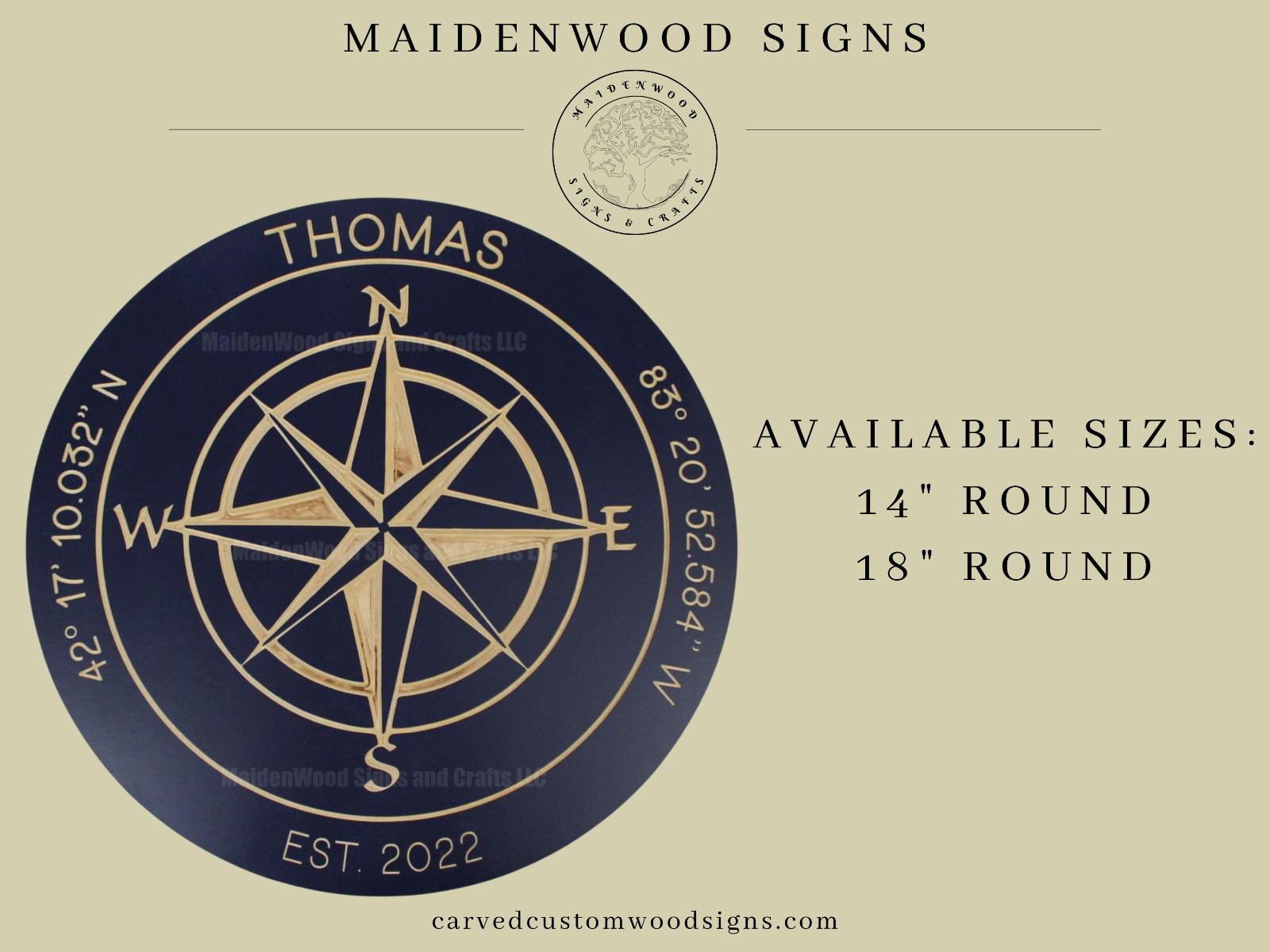 Custom Last Name Established Sign with Latitude and Longitude GPS Address Home
