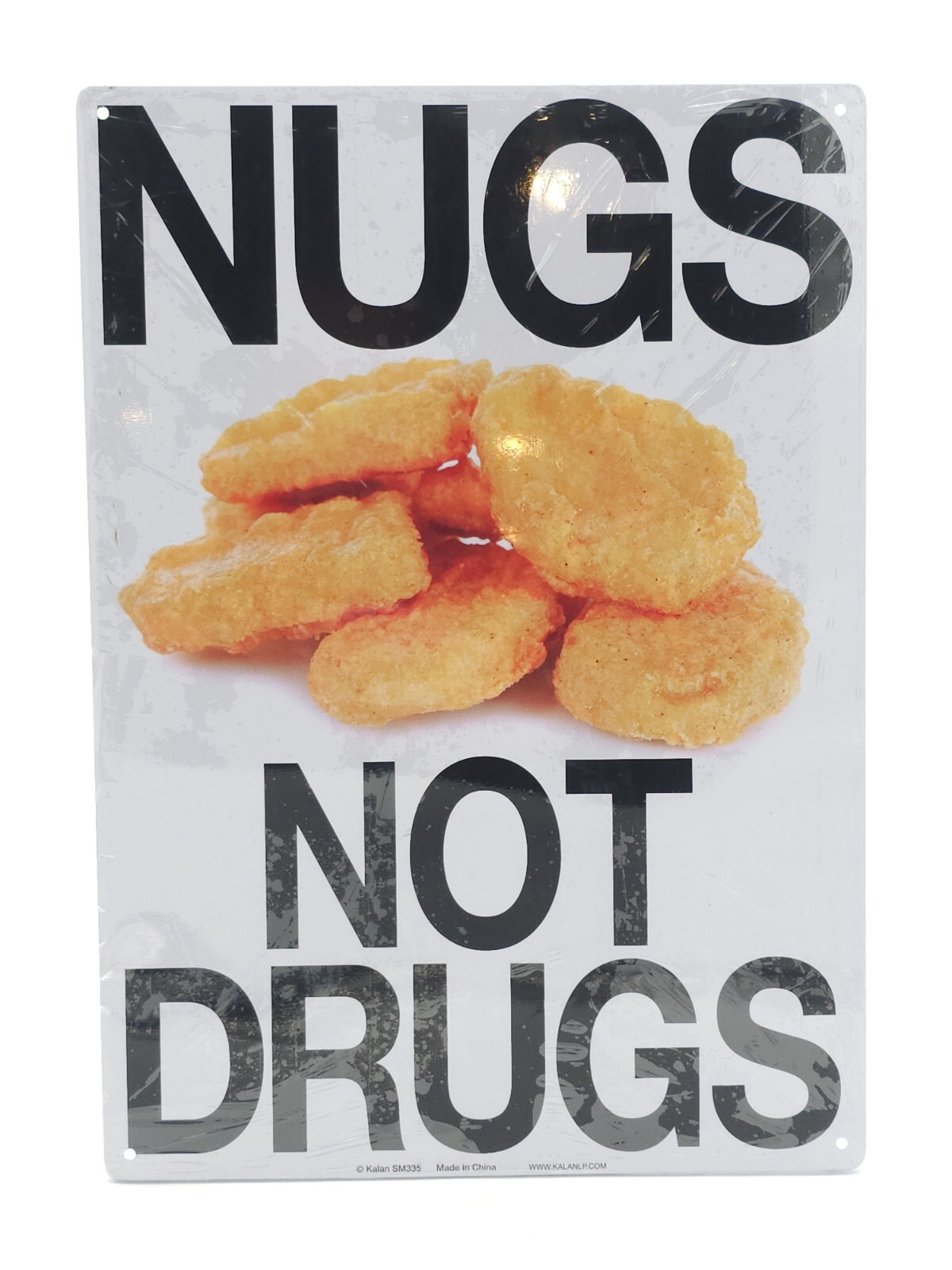 Kalan Nugs Not Drugs Tin Metal Sign 11-5/8″ x 8-1/4″ Lightweight Hanging Decor