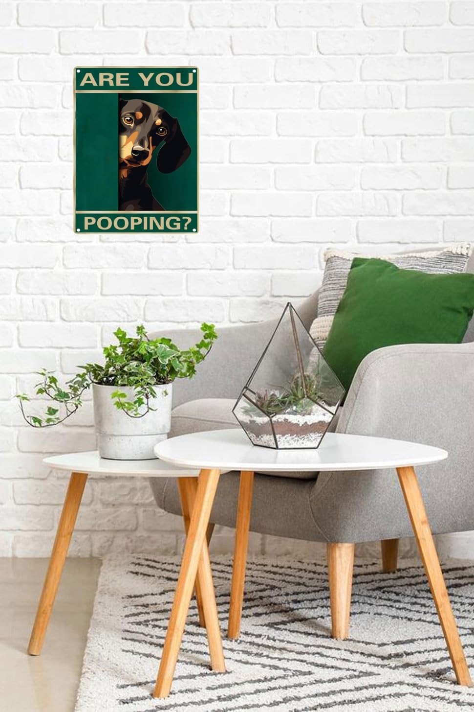 Dachshund Vintage Tin Metal Signs Are You Pooping Sign Bathroom Funny Art Poster