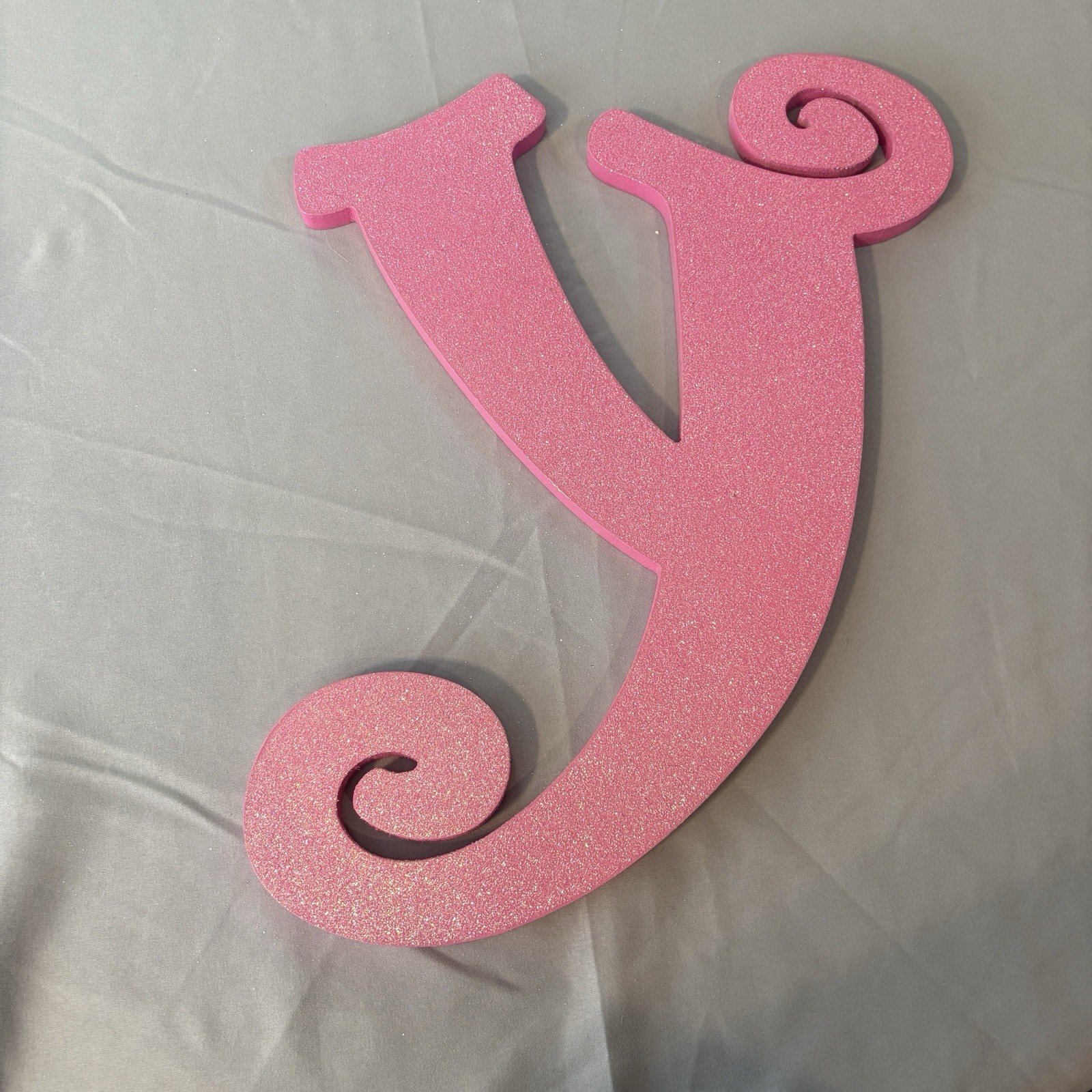 Hobby Lobby Decorative Pink Glitter Sparkly Wall Mount, Letter Y