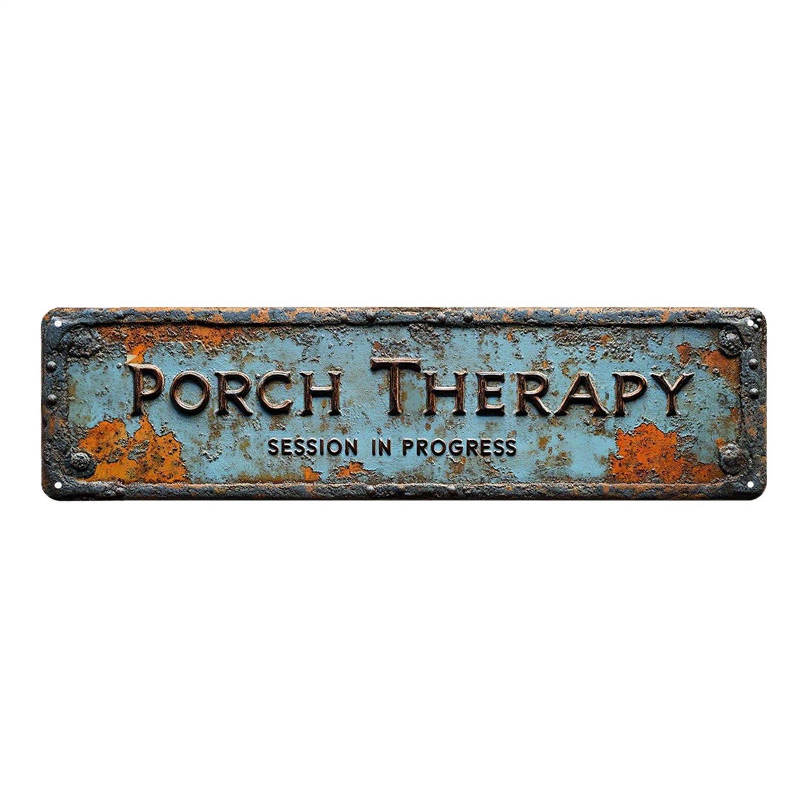 Vintage Porch Therapy Session In Progress Aluminum Outdoor Wall Sign 40x10cm