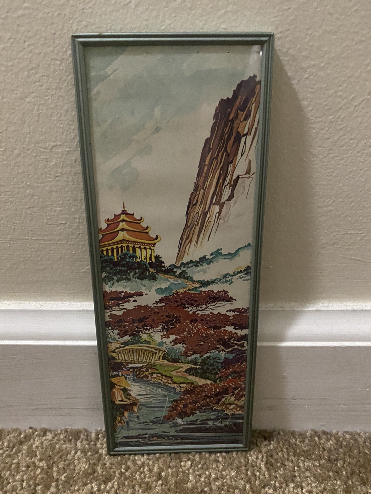 2 Vintage Wall Chinese Plaque For Thermometer 8″ X 3″