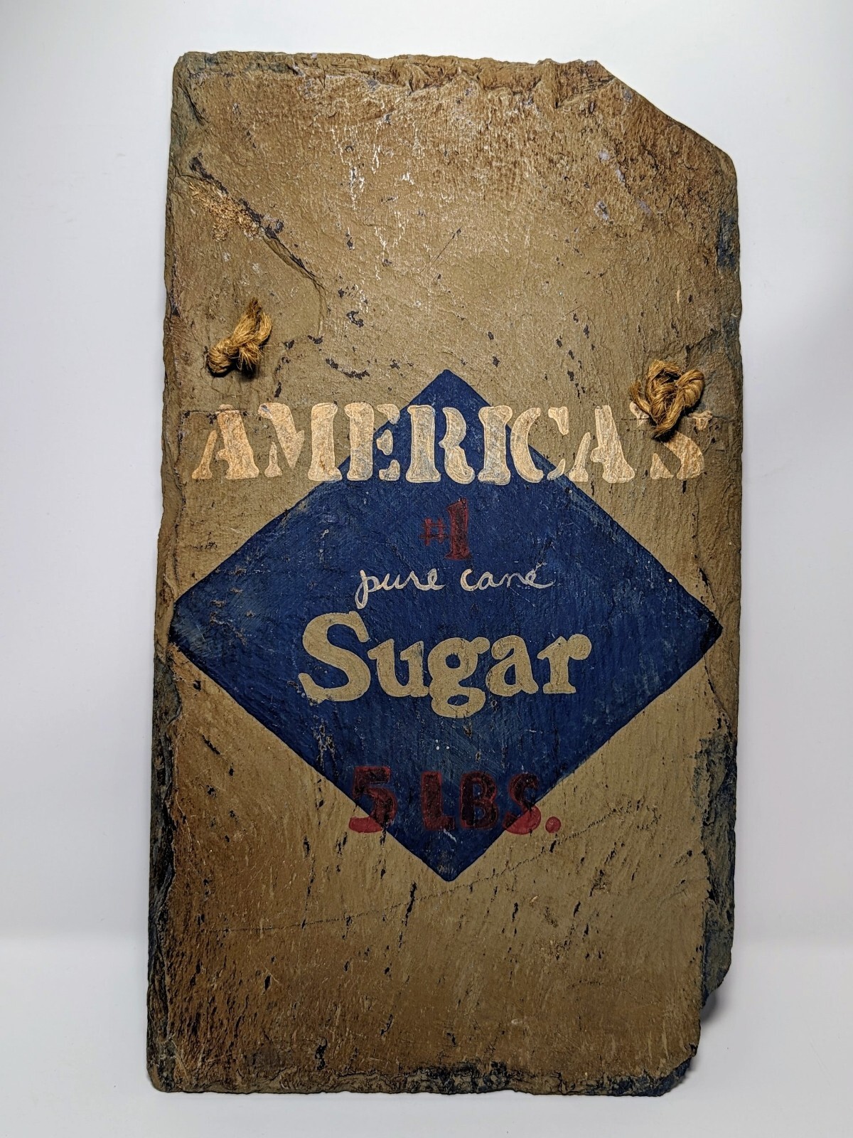 American Sugar Slate Stone Sign With Mounting Strip 8×14″ Beautiful