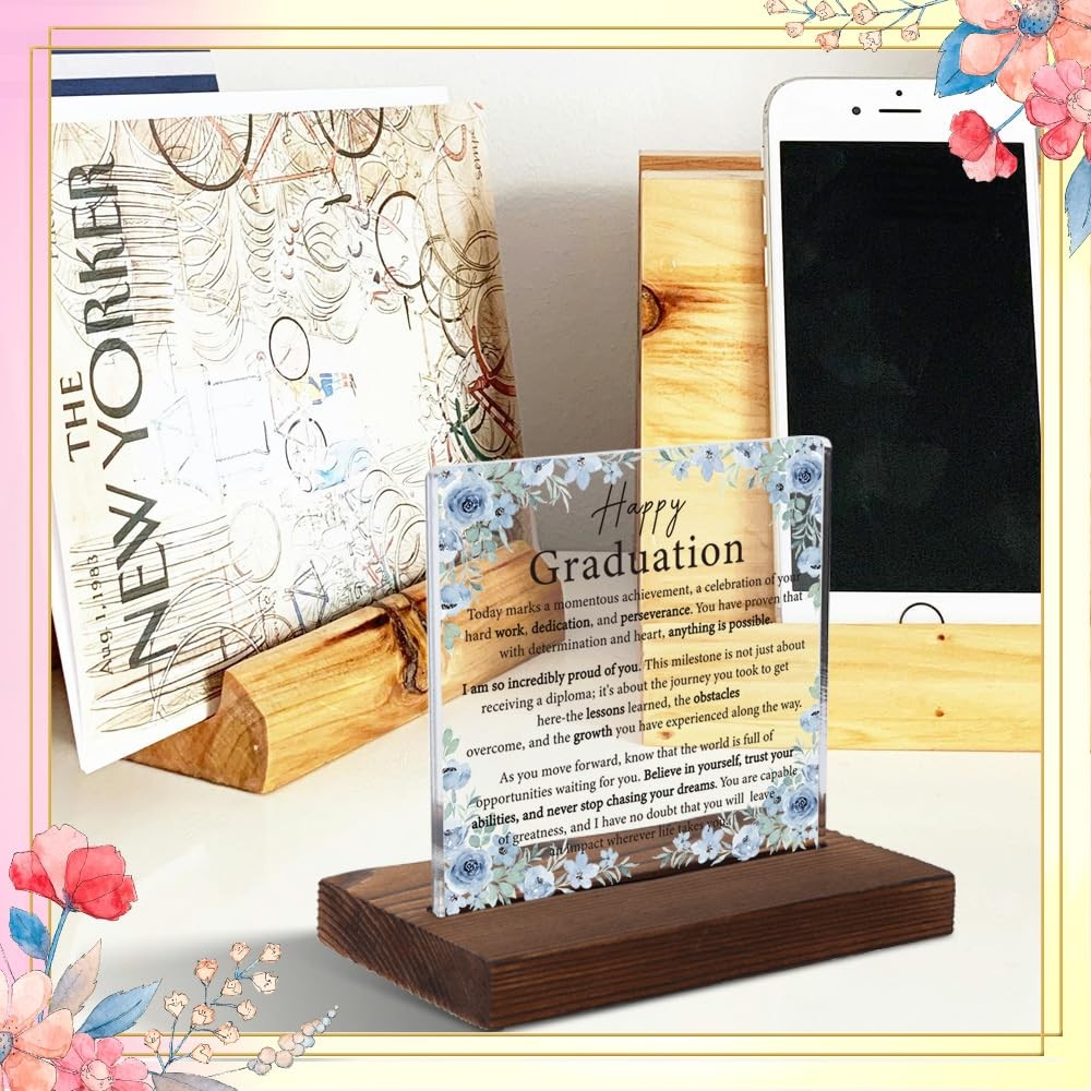 Happy Graduation Acrylic Plaque, Inspirational Graduation Gift for Him or Her, M