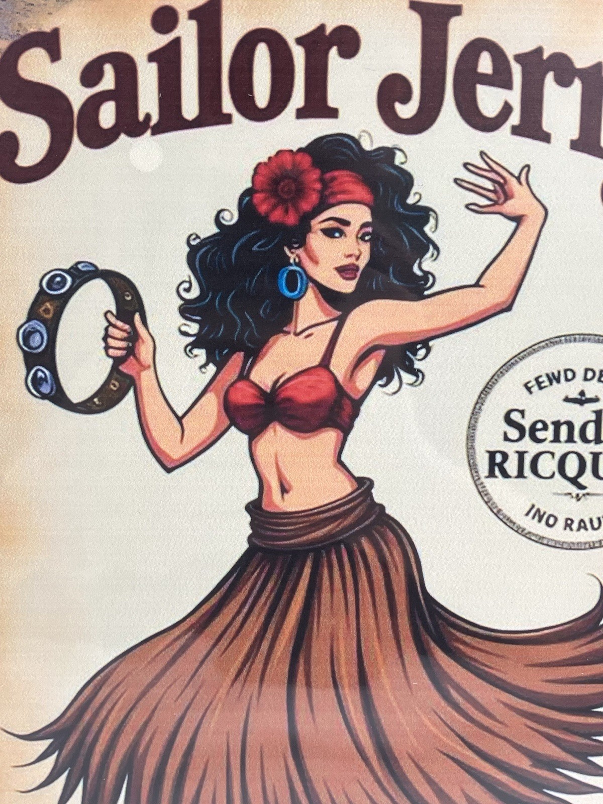Sailor Jerry Metal Tin Sign 12″ x 8″ Vintage Style Tiki Bar Hula Girl New