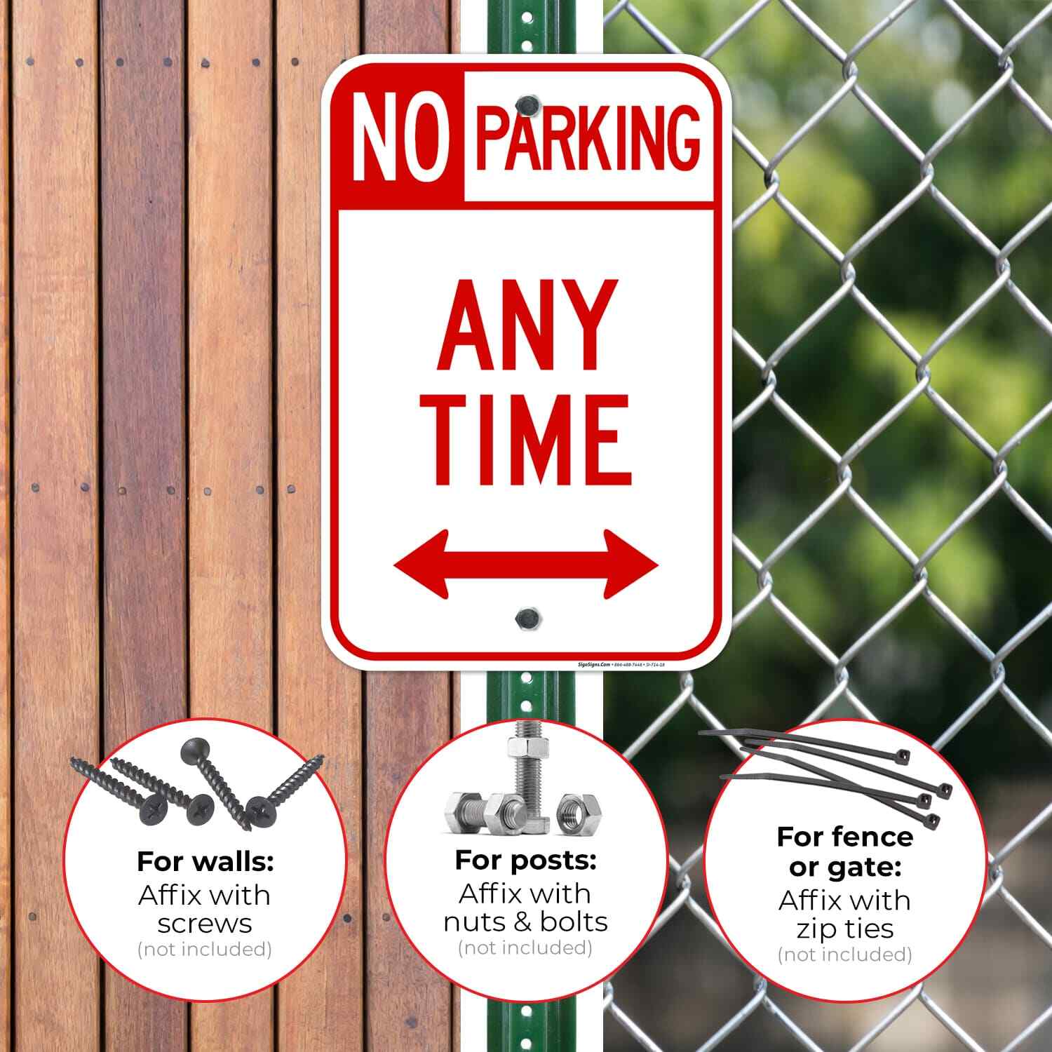 No Parking Sign, No Parking Anytime Sign,