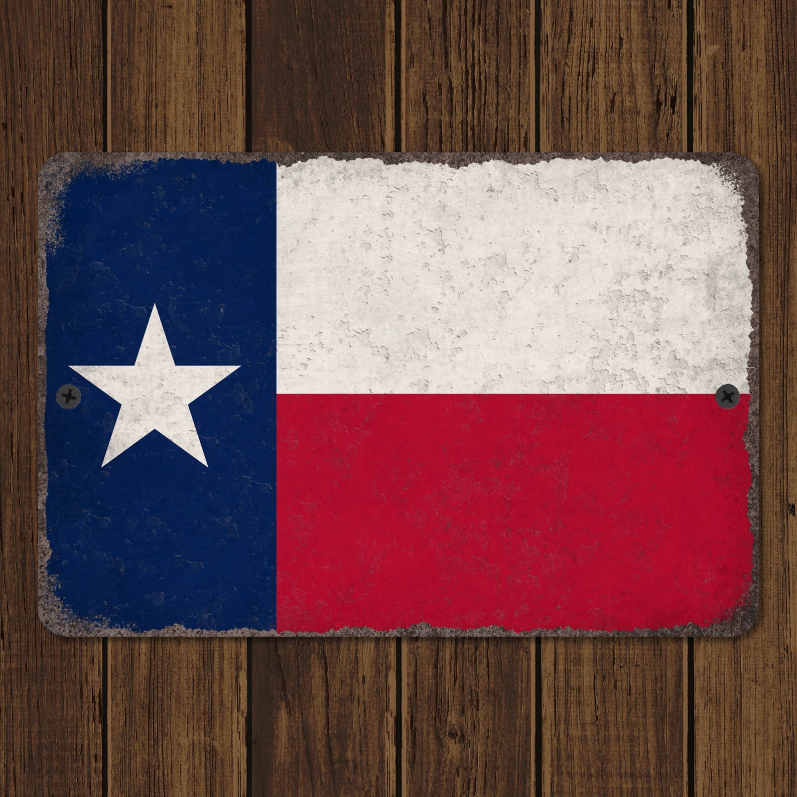 Texas State Flag Distressed Metal Sign Vintage Texas Wall Art Sign Decor