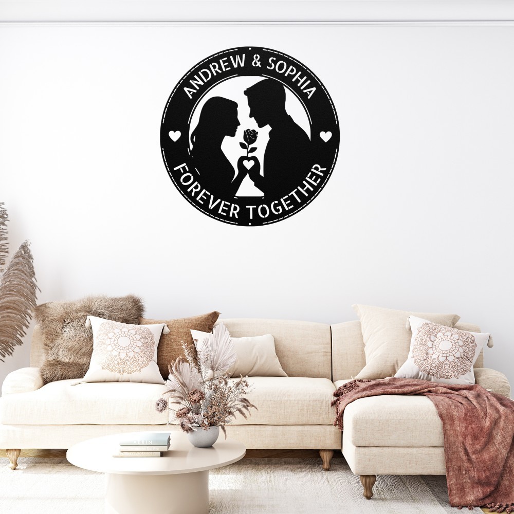 Personalized Romantic Couple Metal Sign Love Wall Decor Valentine’s Day Gift