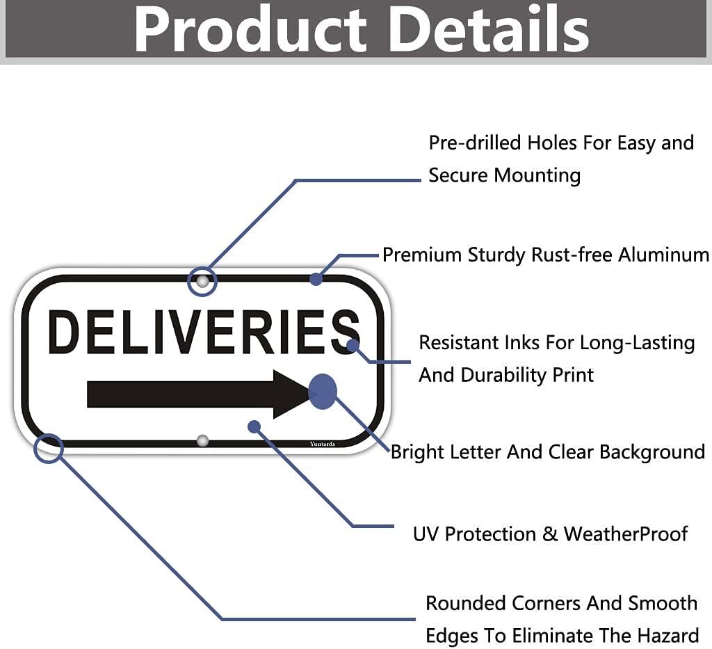 2pack Deliveries With Arrow Right Deliveries Sign 12x6 Rust Free 40mil Aluminu