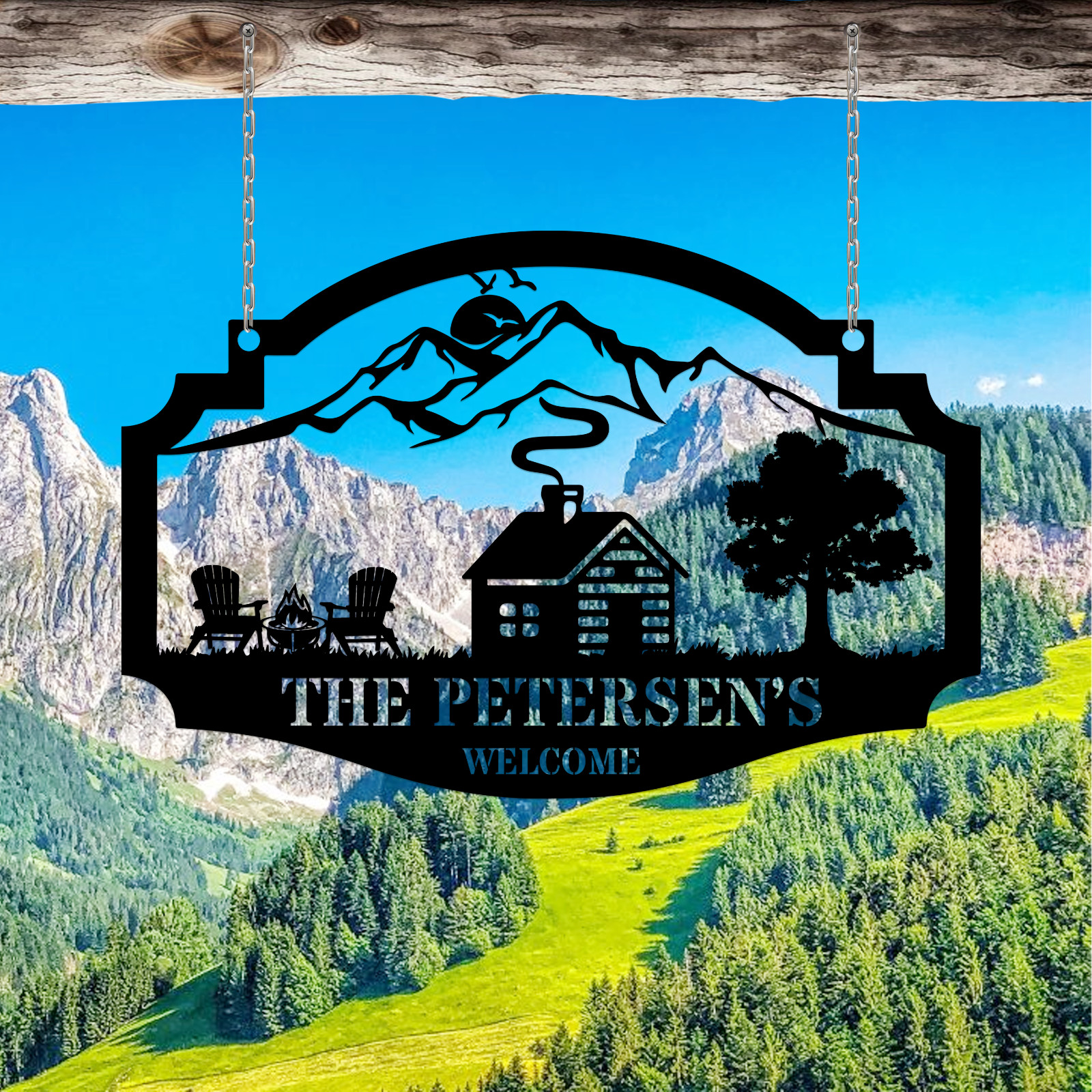 Custom Outdoor Farm Metal Wall Art Hanging, Family Name Barn Sign, Country House