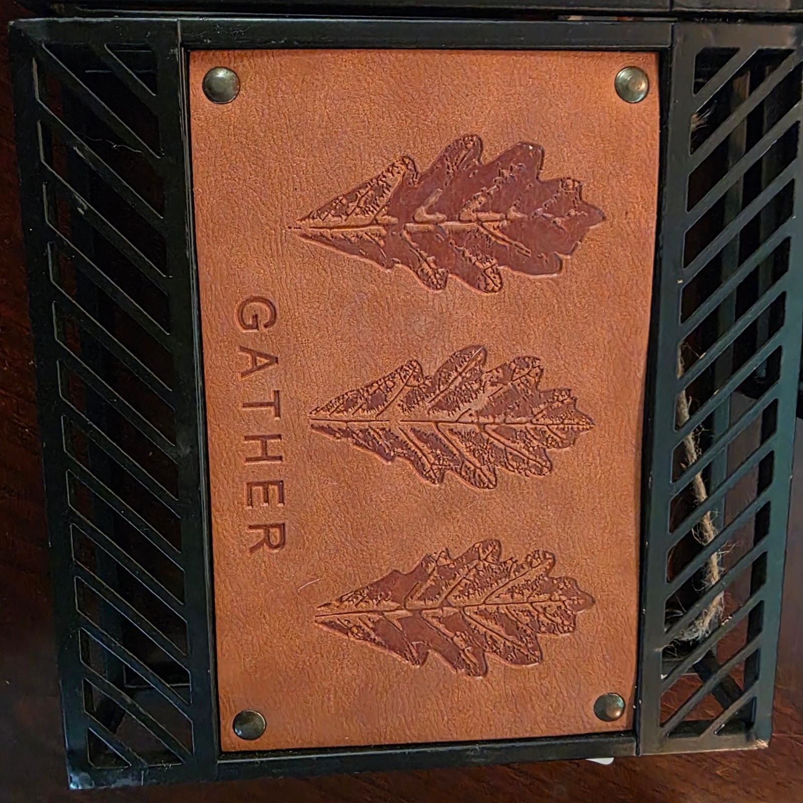 Place & Time Gather Wall Décor Oak Leaf Design 8×8 Inches Set Of 3 NWT