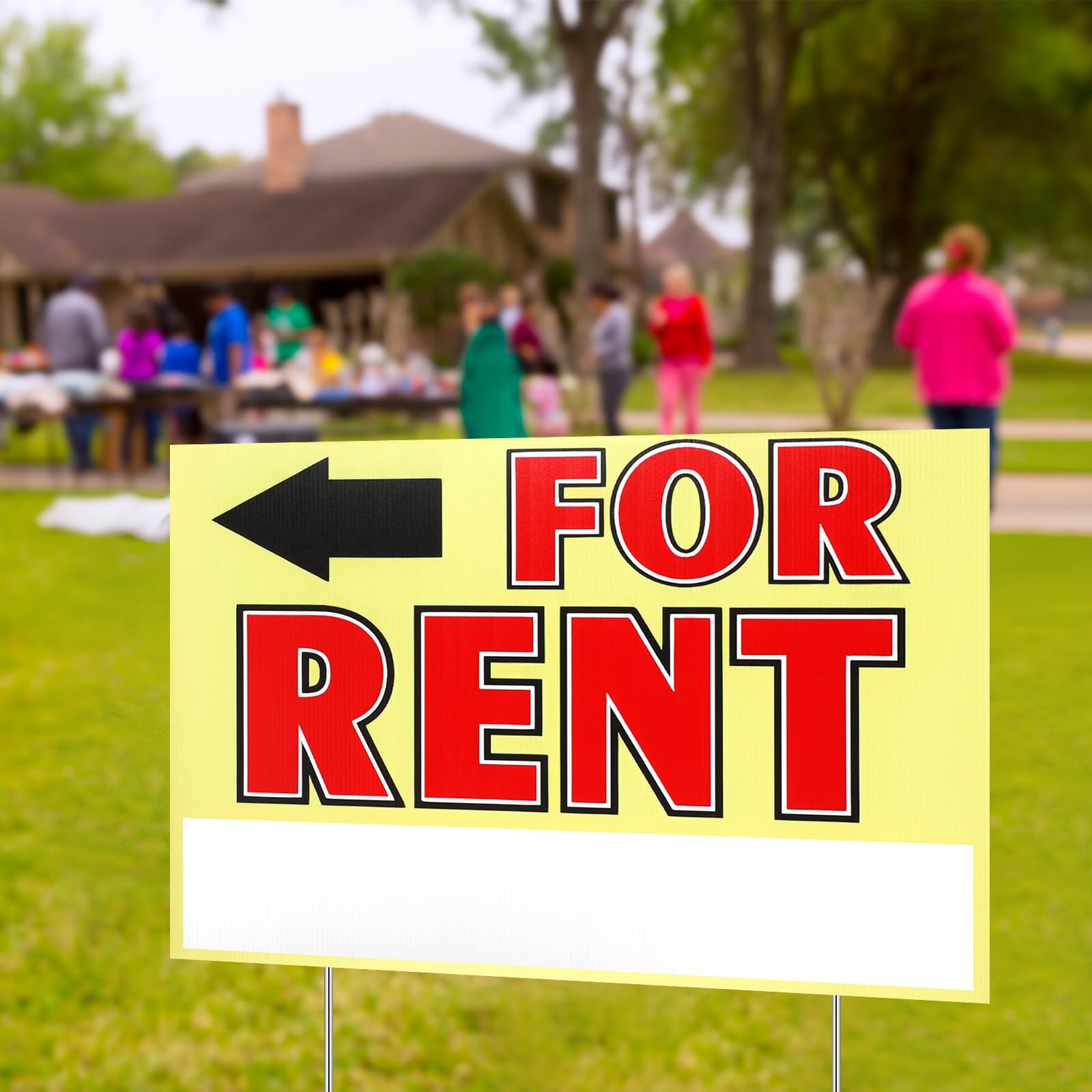 3 PCS 23.6×15.7 In Double Sided For Rent Blank Sale Signs With Metal Stakes
