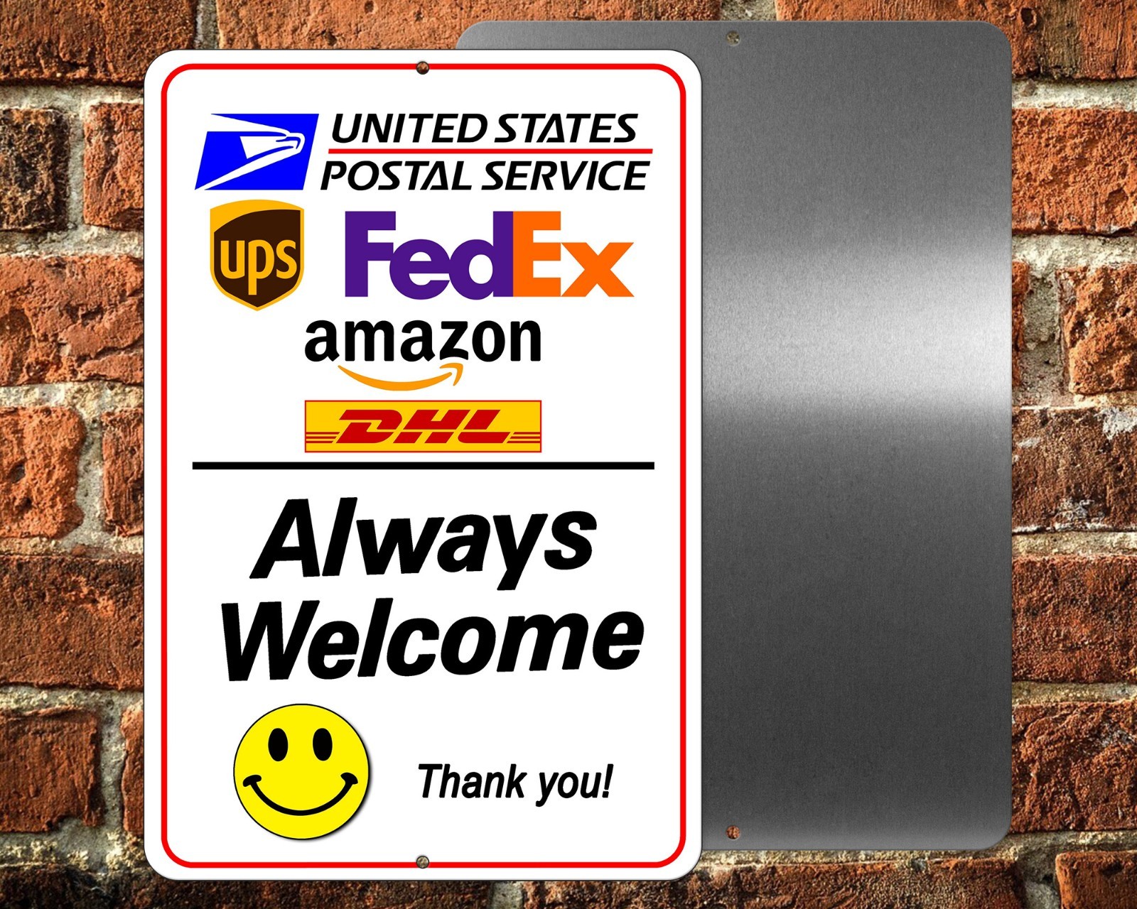 Deliveries Always Welcome Thank You Sign Or Decal 6 SIZES deliver usps ups fedex