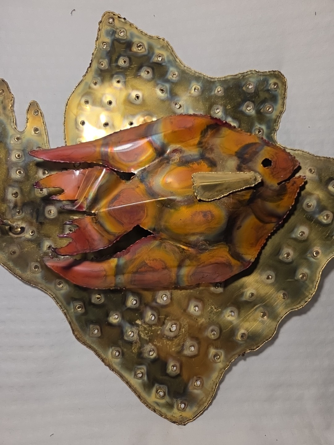 Tin Works Angelfish & Coral Wall Decor Sealife Caribbean 16″ Tall 15″ Wide