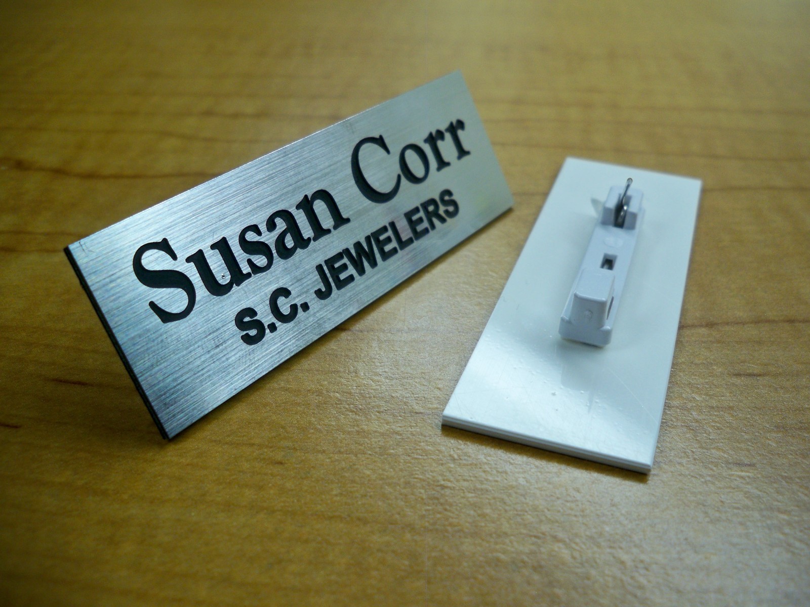 Custom Engraved 1×3 inch Name Tag with Magnetic or Pin Clasp – Any Color!