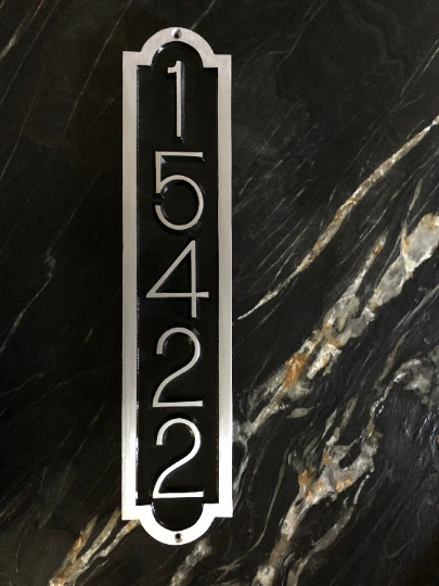 Custom Address Plaque Aluminum Vertical Palmer 20 5/16″ X 1/2″ X 4 3/8″