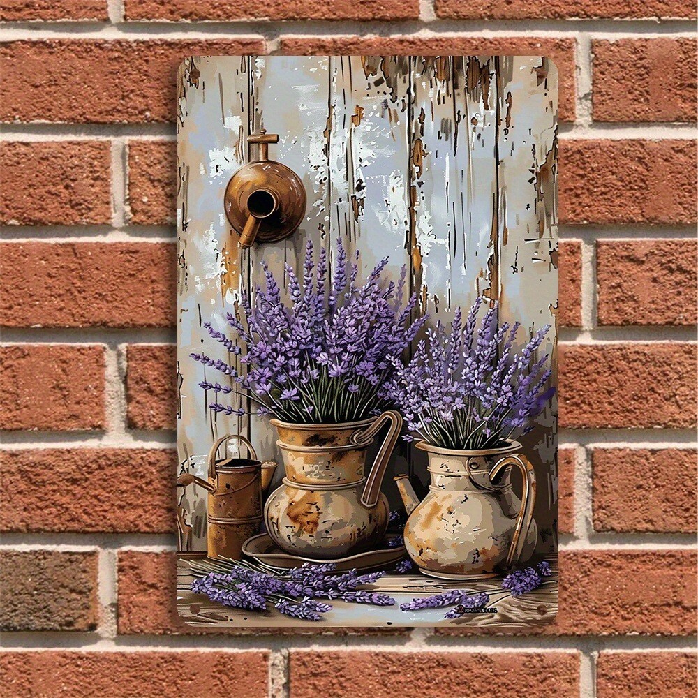 Lavender Wall Decor Tin Sign French Country Vintage Chic Signs Garden Yard 8×12″