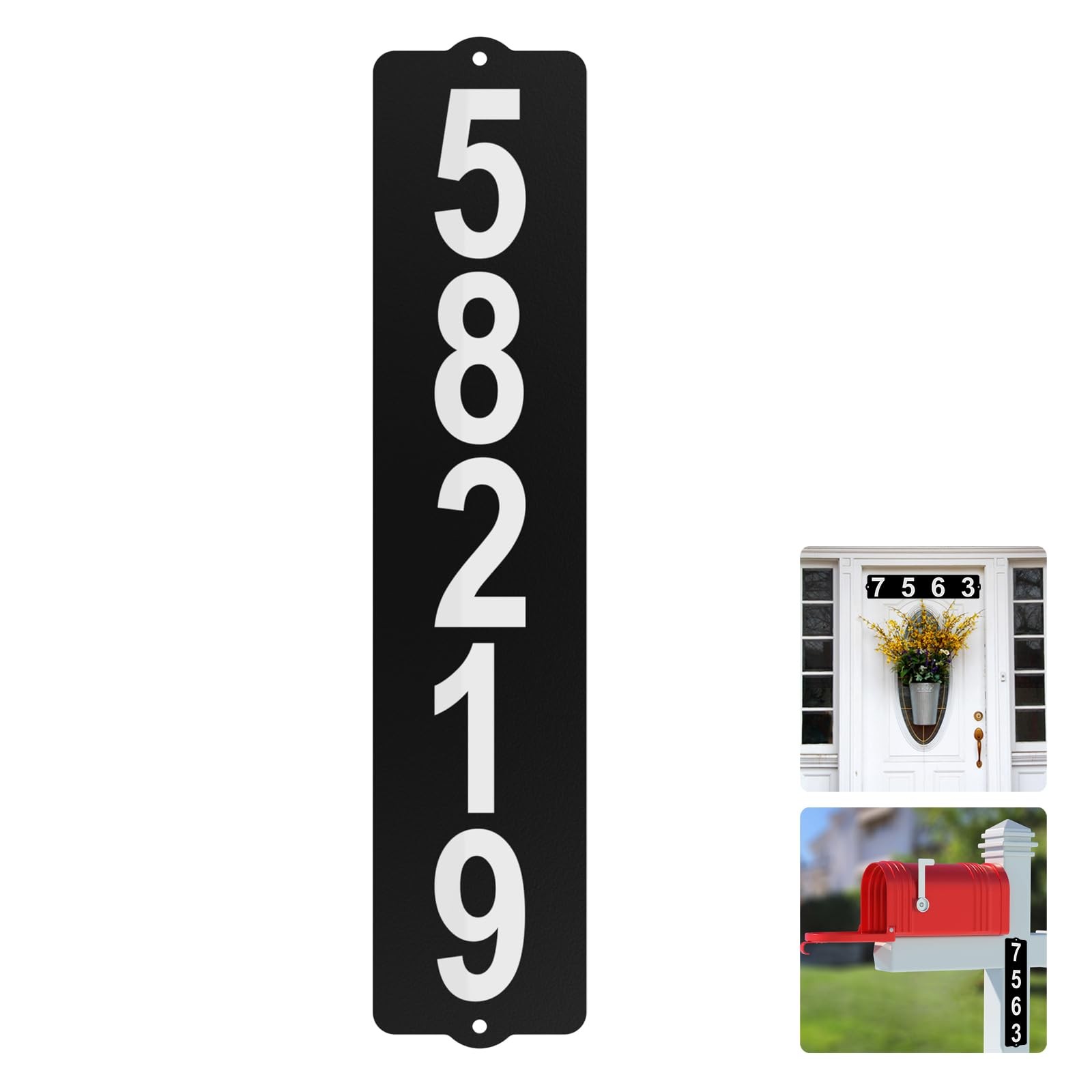 Metal Mailbox Numbers, Address Plaque, Waterproof, Horizontal & Vertical Moun…