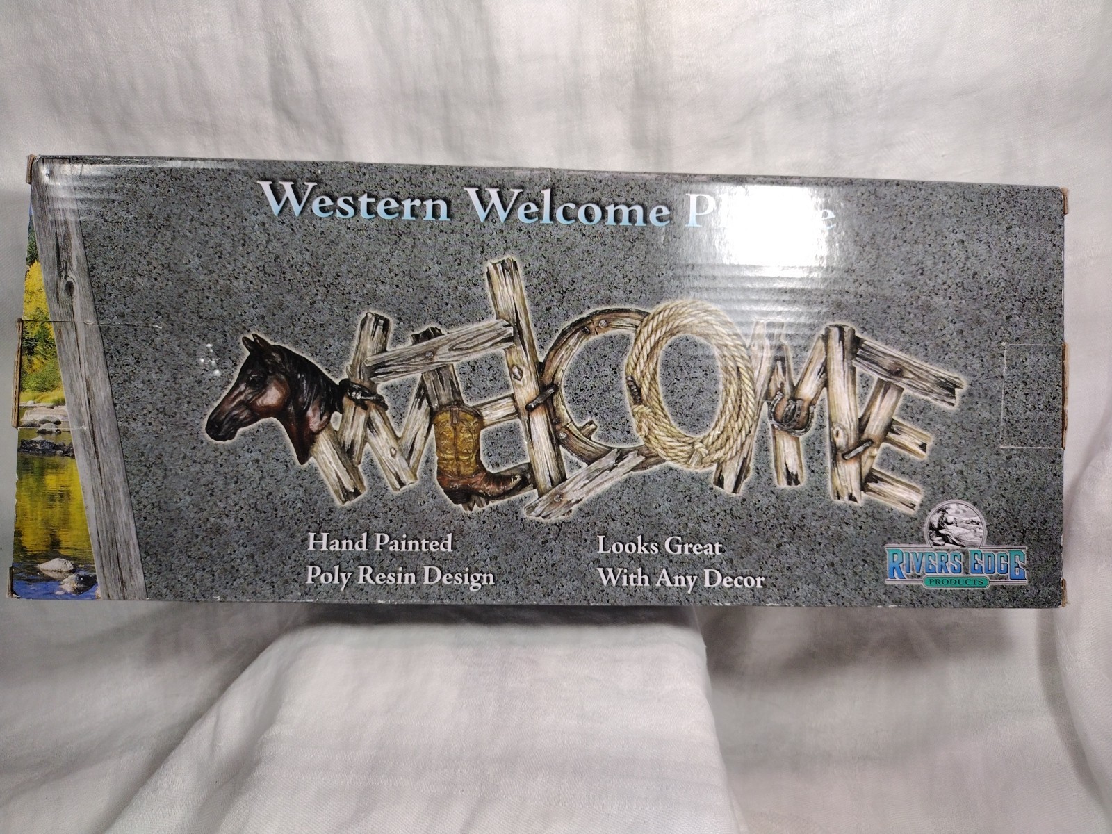 Western Welcome Sign Hanging Decor Horse Poly Resin Rivers Edge Products 11″x4″