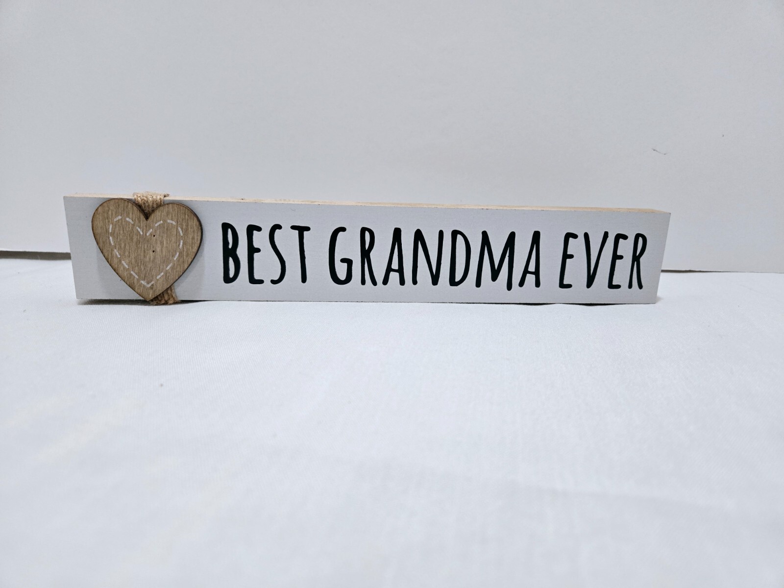 Farmhouse White Best Grandma in The World Tiered Tray Sign Decor 9.5″ Long