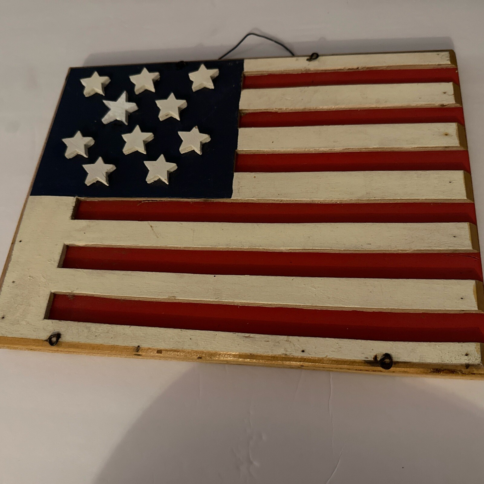 Wood American Flag Antique Looking 11*9 Wall Decor Home Decor Usa Flag