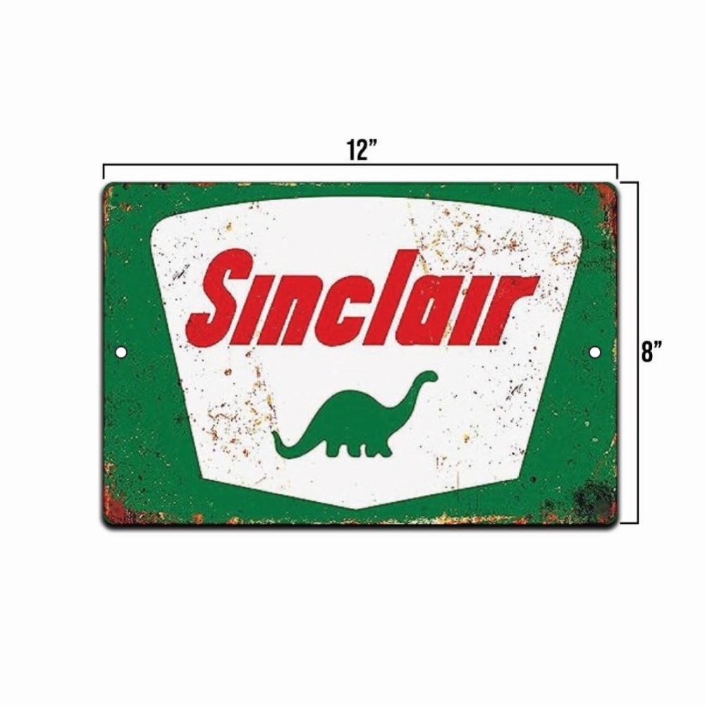 8X12IN TIN SIGN Sinclair Gas Rustic Gas Station Metal Sign Décor Garage AutoShop