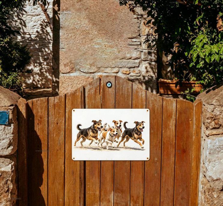 USA Made Horizontal metal tin sign Dog Mom Custom Photo Text Logo Indoor Outdoor