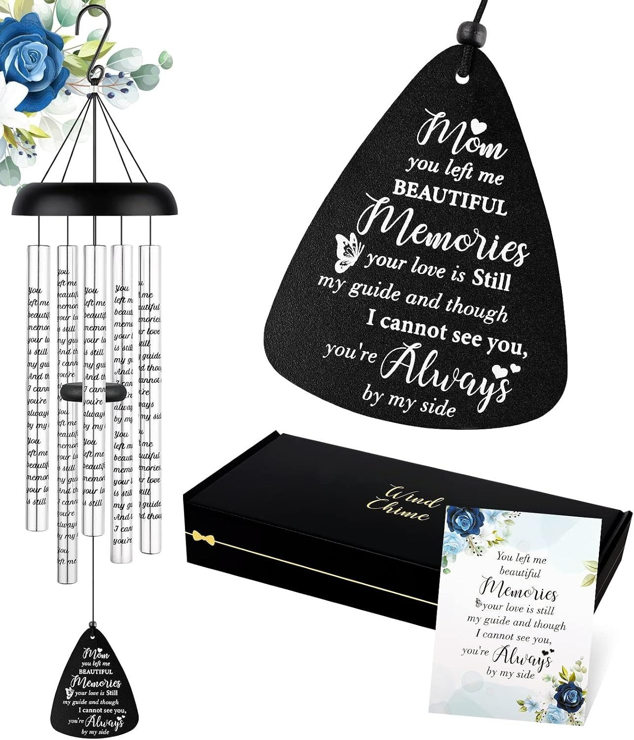 Elegant Memorial Wind Chimes – 32” Aluminum, Weather Resistant for Outdoor Use