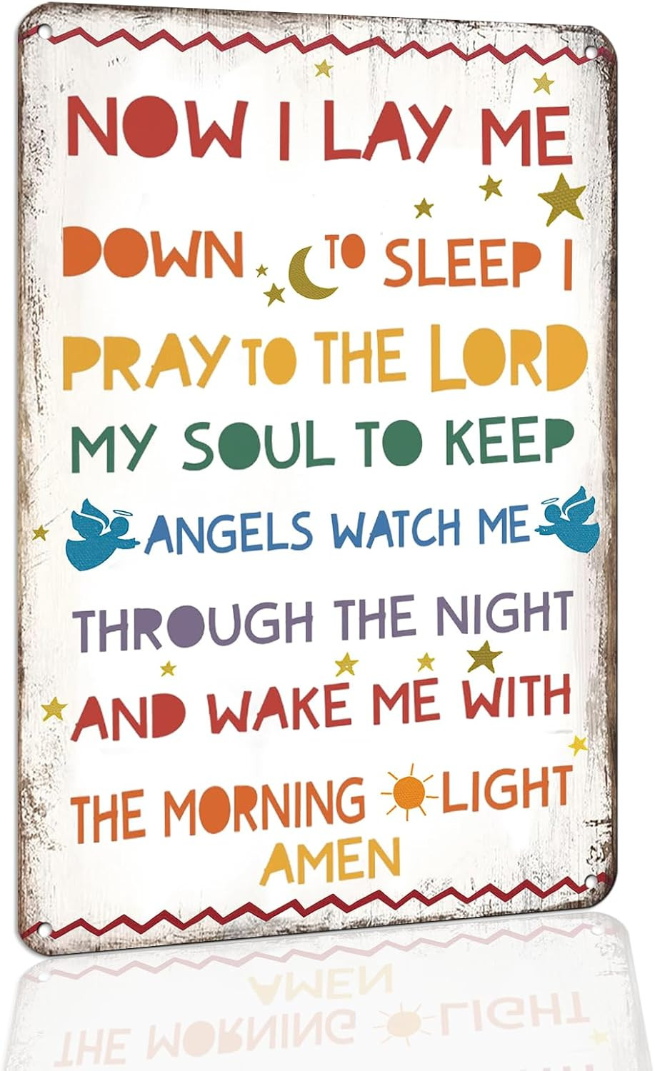 Vintage Metal Tin Sign – “God Is Good All the Time”Inspirational Wall Art – Rust