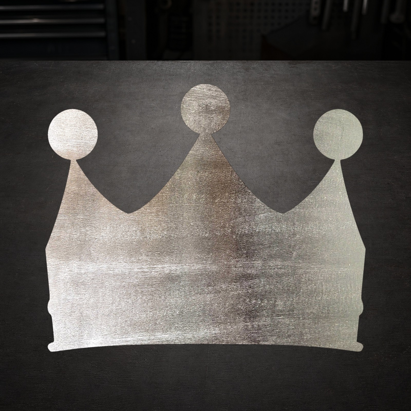 Crown 3 Steel Cutout Shape, Raw Metal Wall Art and Craft Supply