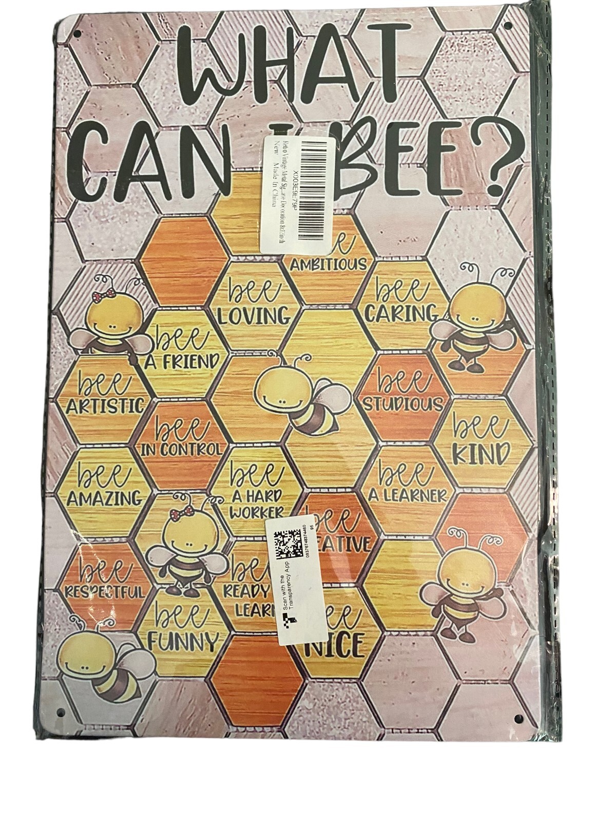 Metal Sign Beehive Bee Fun Wordplay Decoration Home Wall Art Retro Decor 8x12in