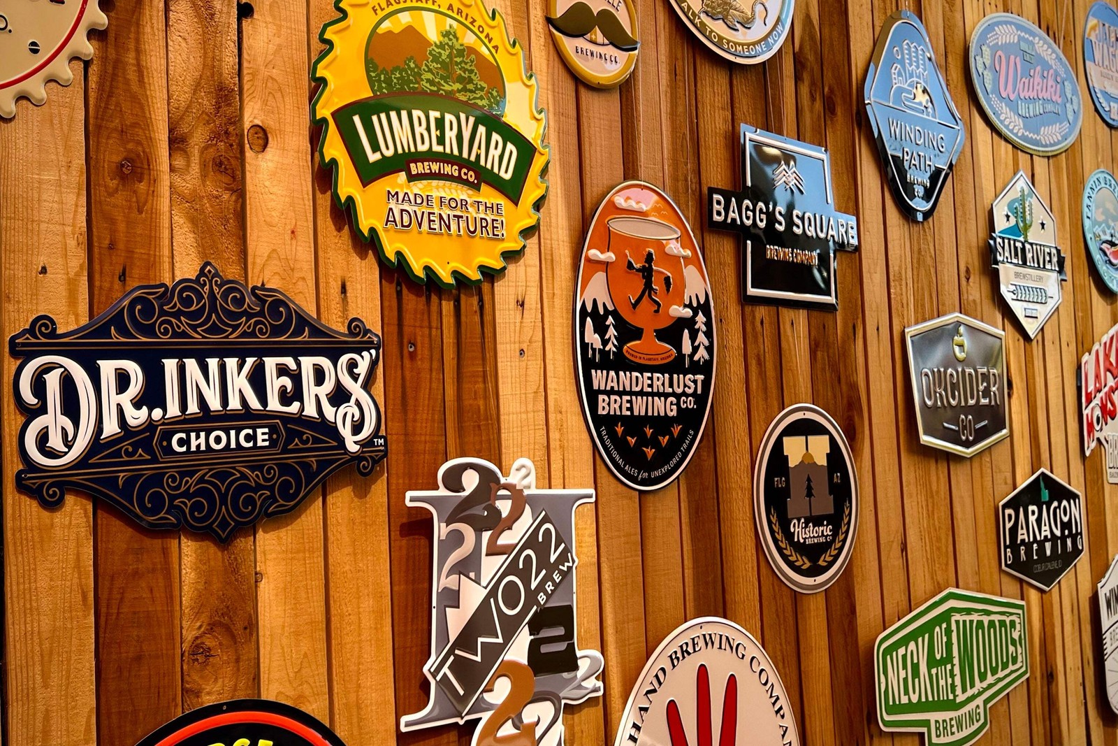 Wanderlust Brewing Co Flagstaff, Arizona Tin Tacker Metal Beer Sign
