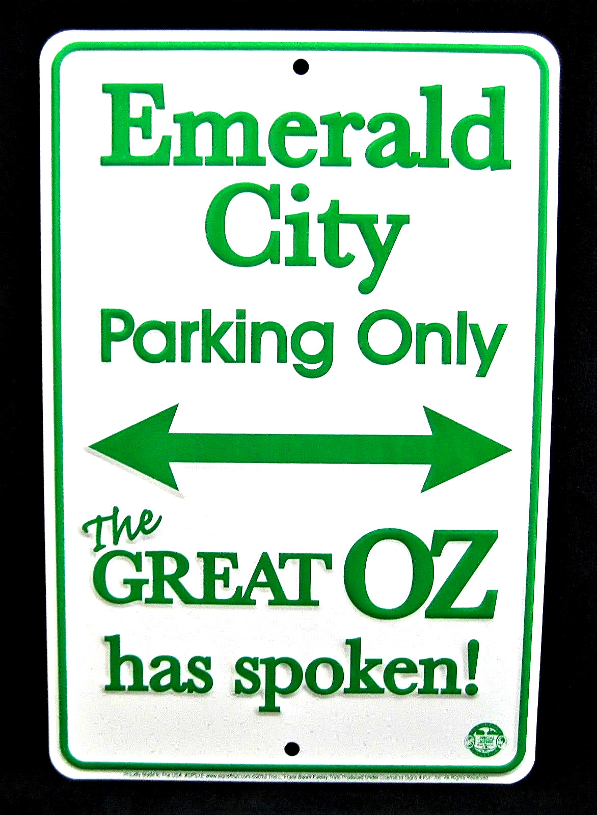 EMERALD CITY Parking – *US MADE* Embossed Sign – Man Cave Garage Bar Wall Decor
