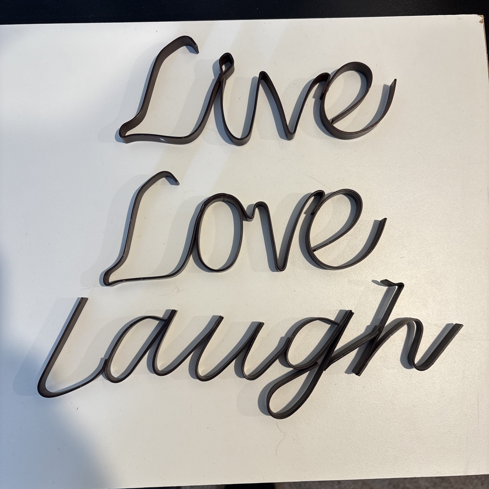 Live Love Laugh Rustic Metal Cursive Letters Words Wall Or Free Standing