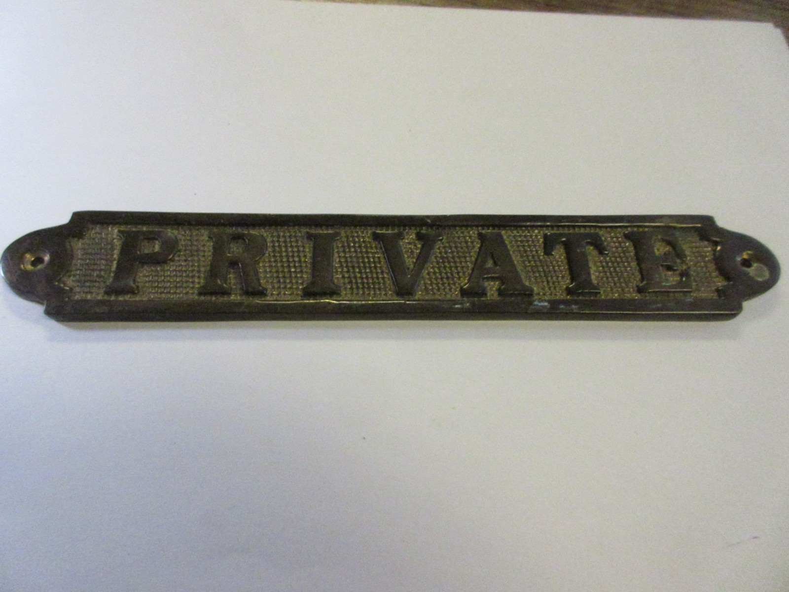 VINTAGE SOLID BRASS BRONZE SIGN PRIVATE DOOR CABINET 8″ EXECUTIVE OFFICE