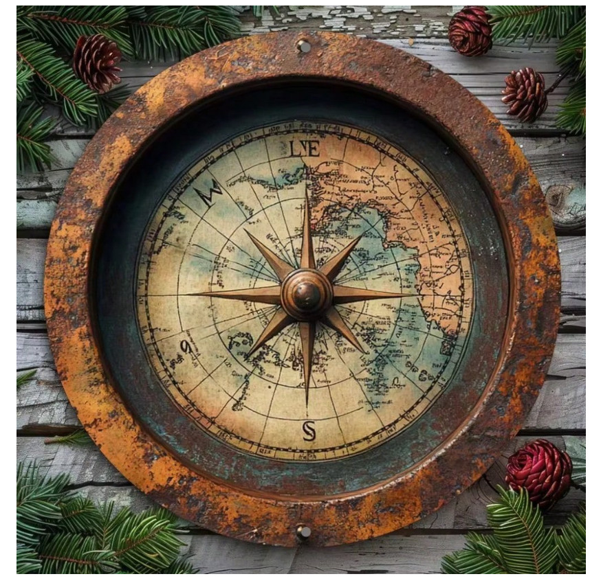 Vintage World Map Metal Wall Art 8×8 Inch Round Aluminum Sign Ideal For Home Bar