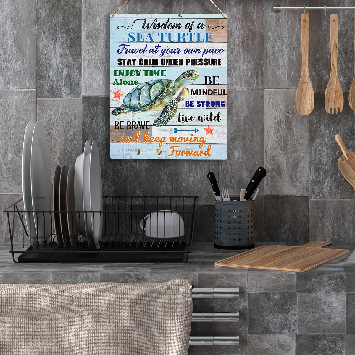 YCYD Sea Turtle Decor, Friends Inspirational 8 x 10 inches,