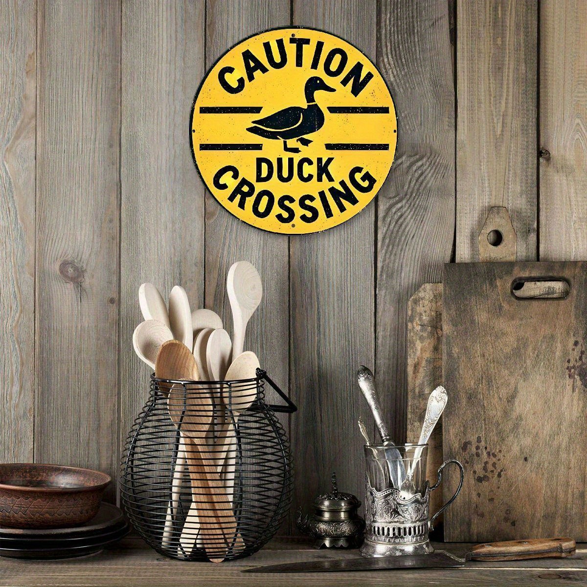 Aluminum “Caution Duck Crossing” Tin Metal Signs- Multipurpose Wall Hanging Pla