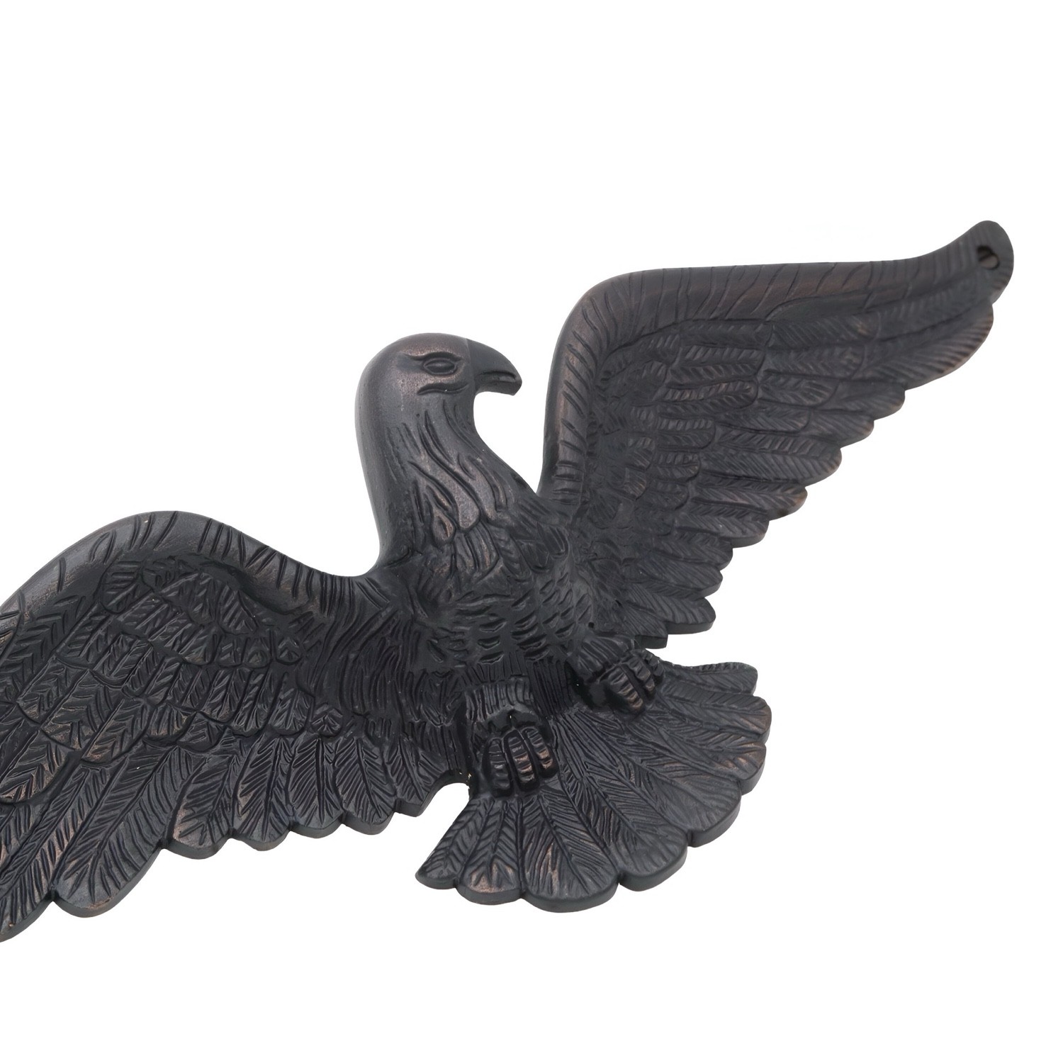 American Eagle Wall Plaque Cast Iron in Darkened Bronze 20 Inch