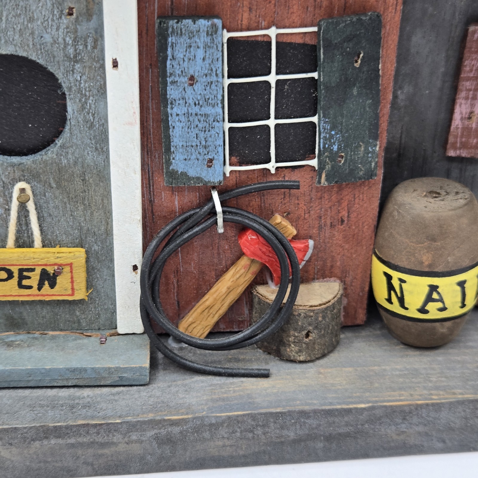 Rare Vintage 3D Hardware Store Front Wooden Wall Art Home Décor Hanging – read