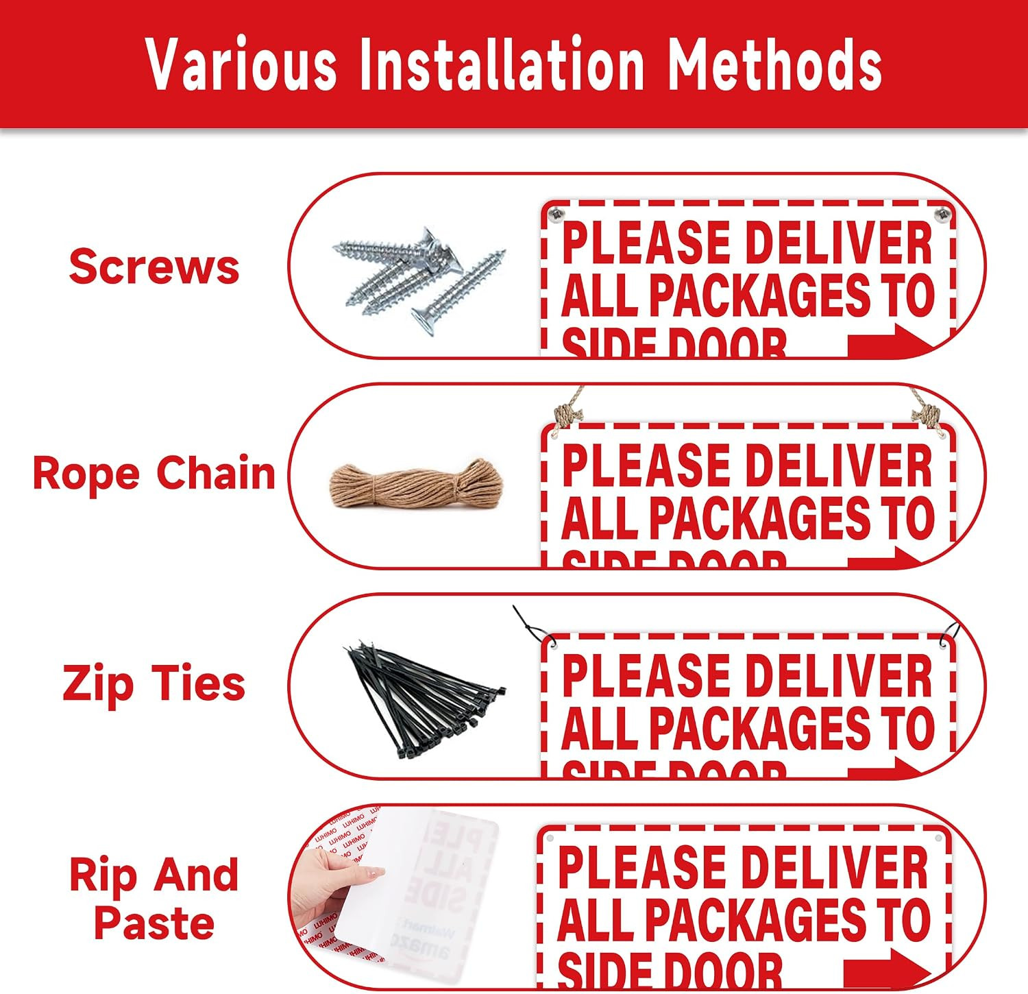 Please Leave Deliveries Here Sign，Self-Adhesive Weatherproof Place Packages in B