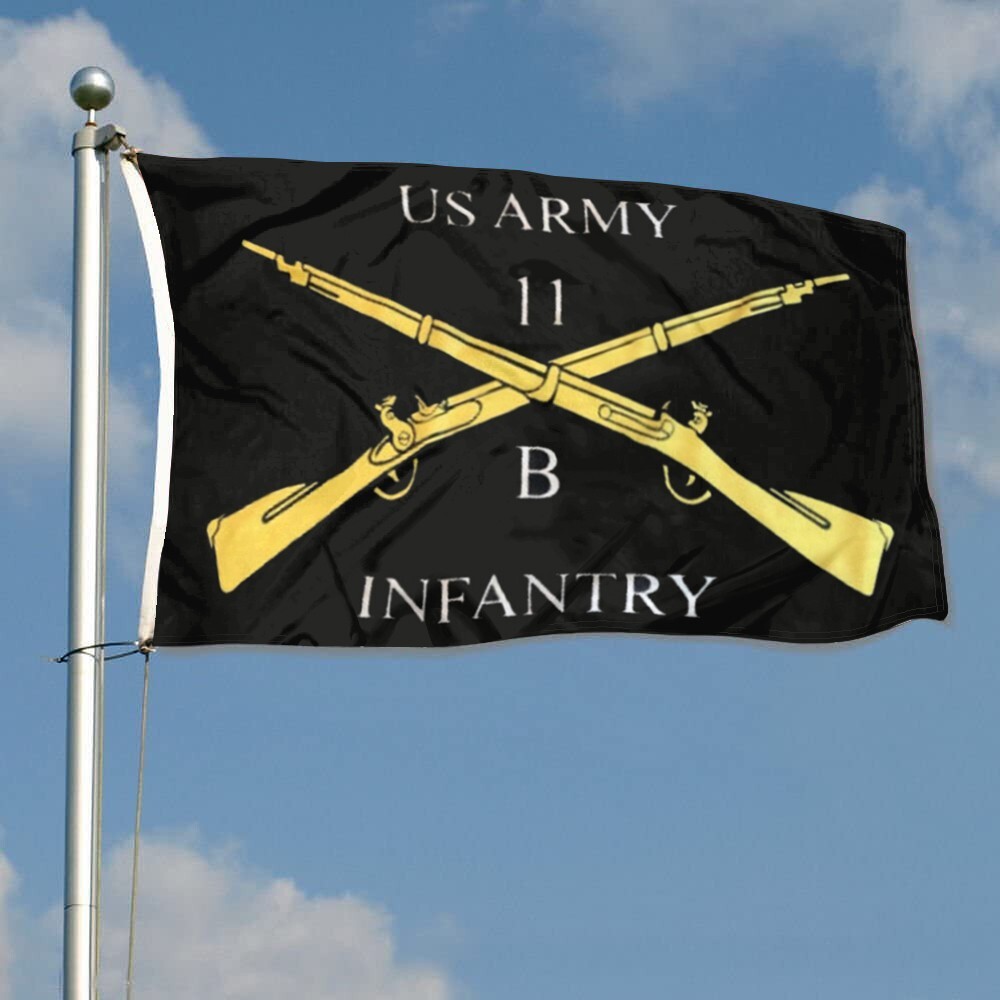 Army Cross Rifle Infantry Flag 11 B Banner 3x5Feet Home Garden Party Wall Decor