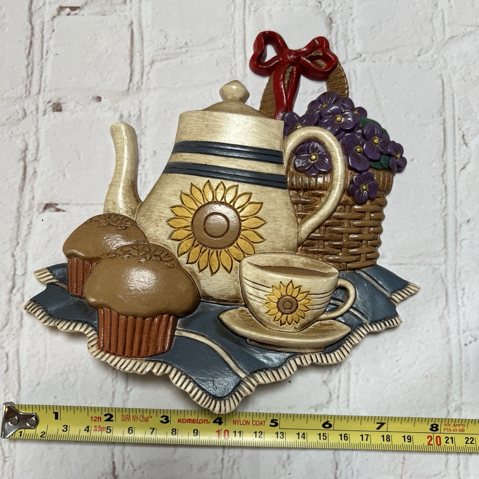 Vintage HOME INTERIORS Country Kitchen 3D Wall Hanging Decor Set of 3