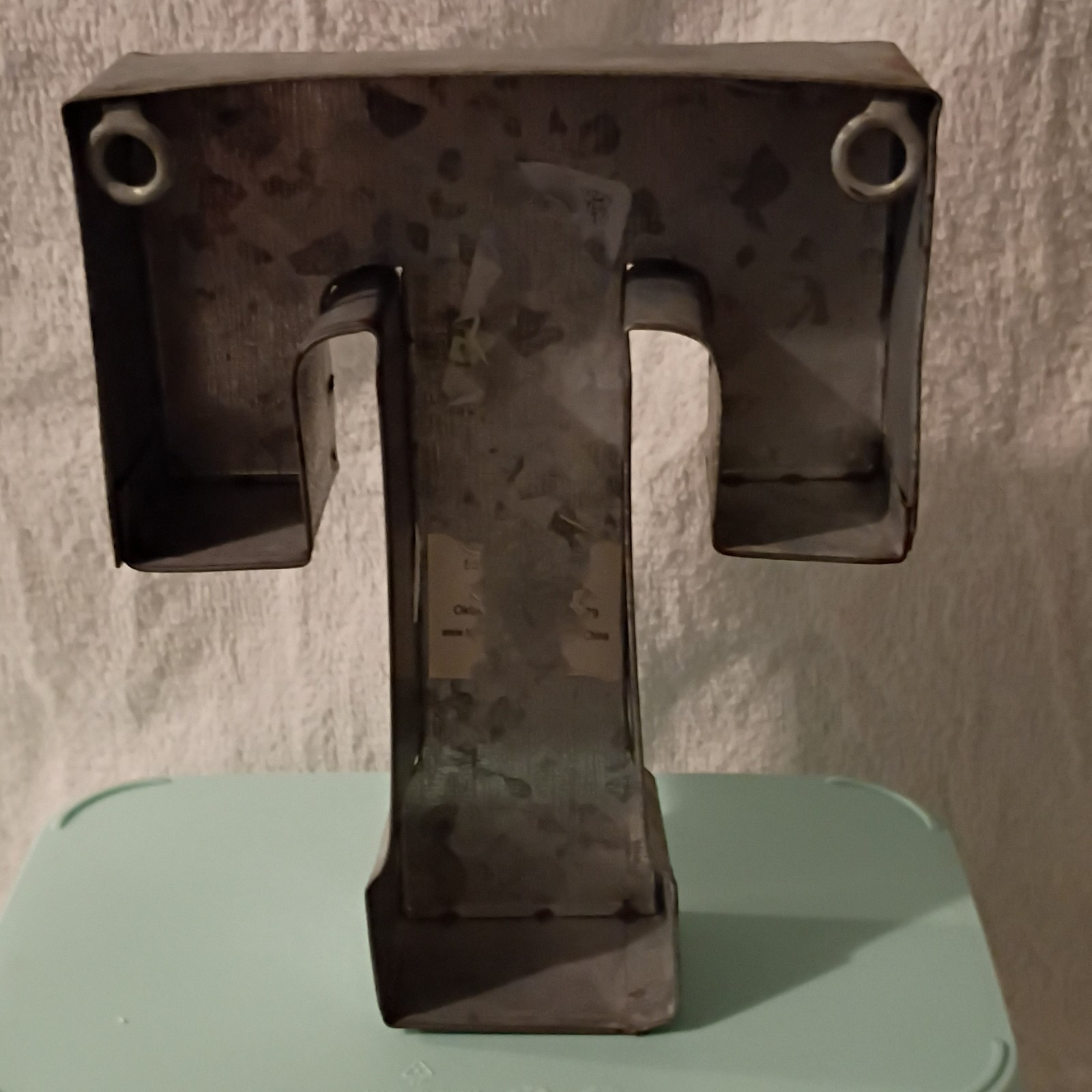 Rustic Galvanized Metal Letter T Wall Mounted Decor, Silver/Brown 7 in