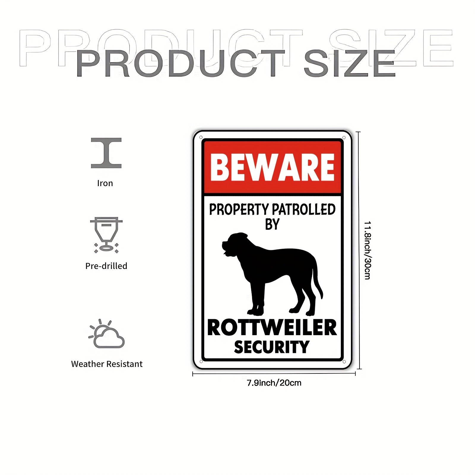 Tin Sign Rottweiler Security Metal Plaque 20*30cm