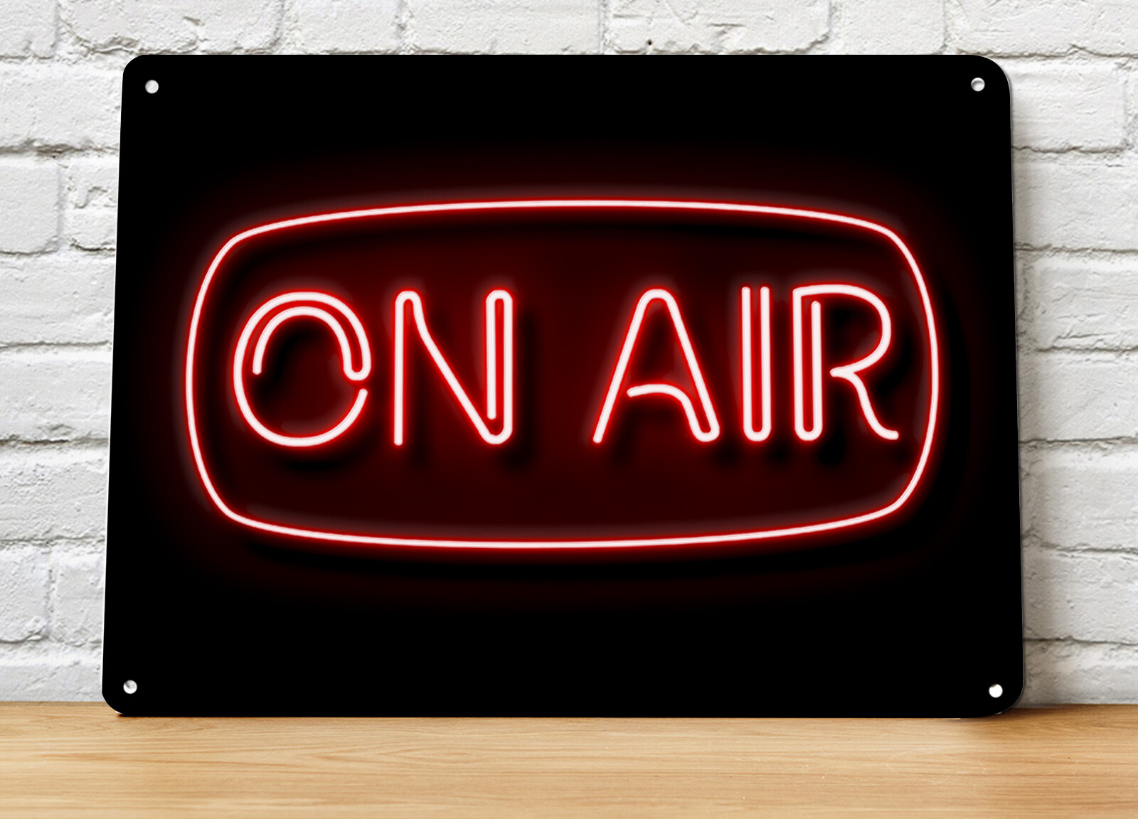 On Air Sign – Neon style A4 Metal Sign, recording studio music sign