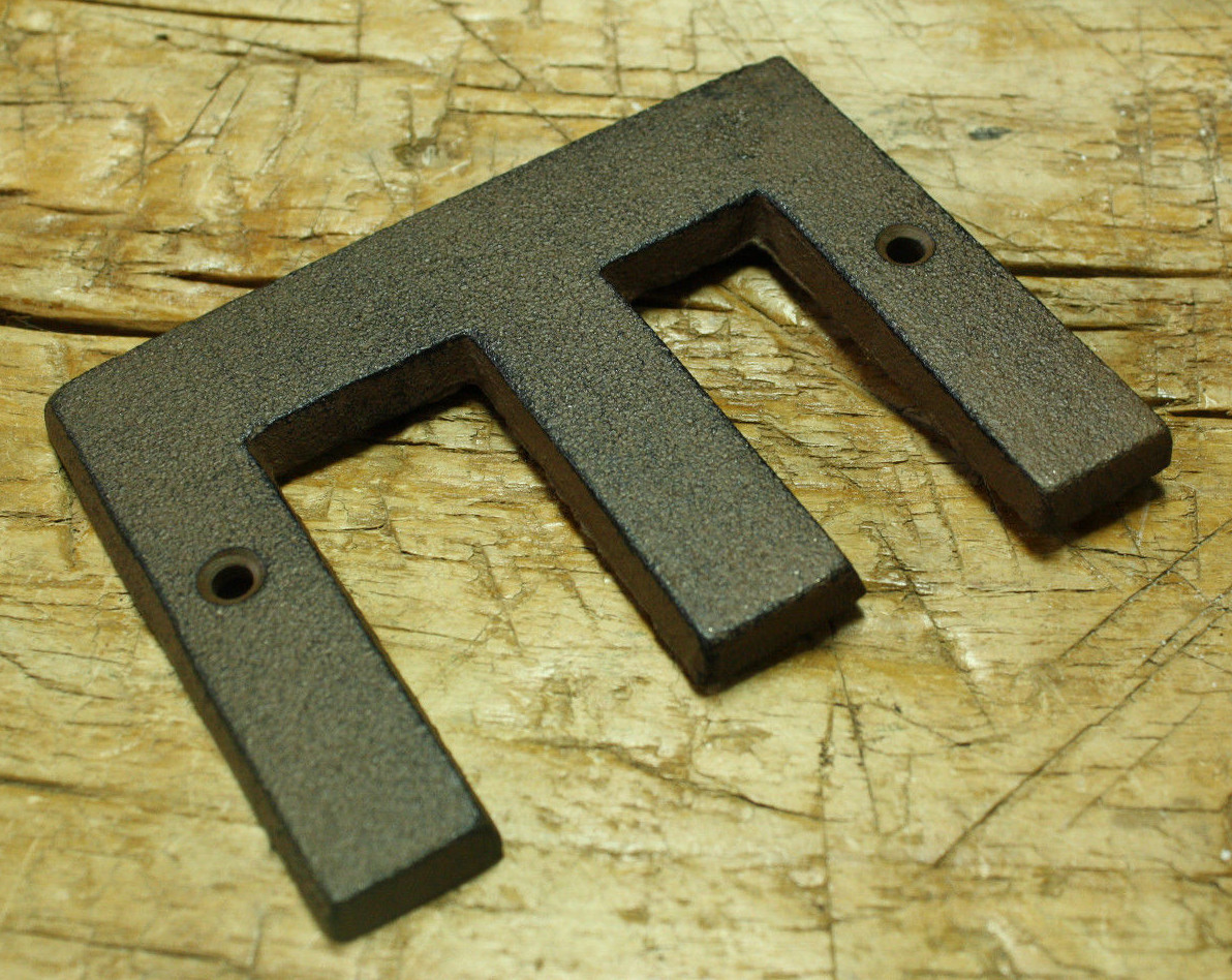 Cast Iron Industrial LETTER E Sign Rustic Brown 5″ tall Alphabet